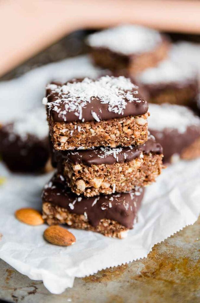 Dark Chocolate Coconut Protein Bars