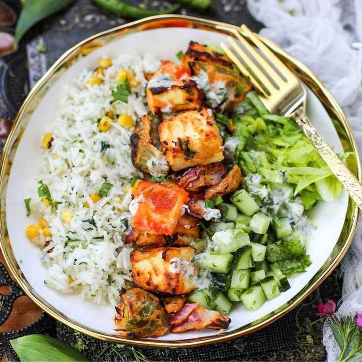 Paneer Cucumber Rice Bowl