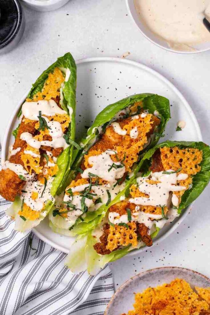 Chicken Caesar Lettuce Boats