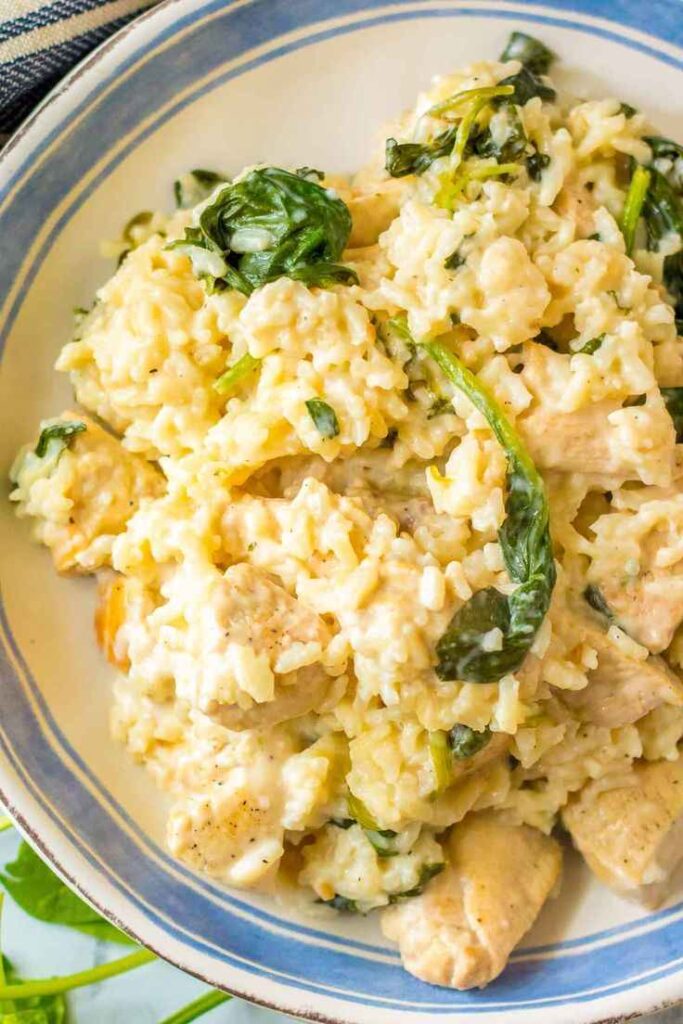 Creamy Garlic Chicken Cauliflower Rice