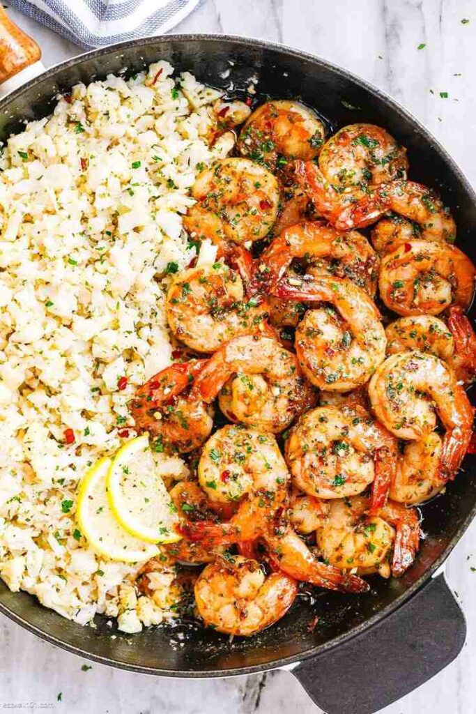 Shrimp Garlic Cauliflower Grits