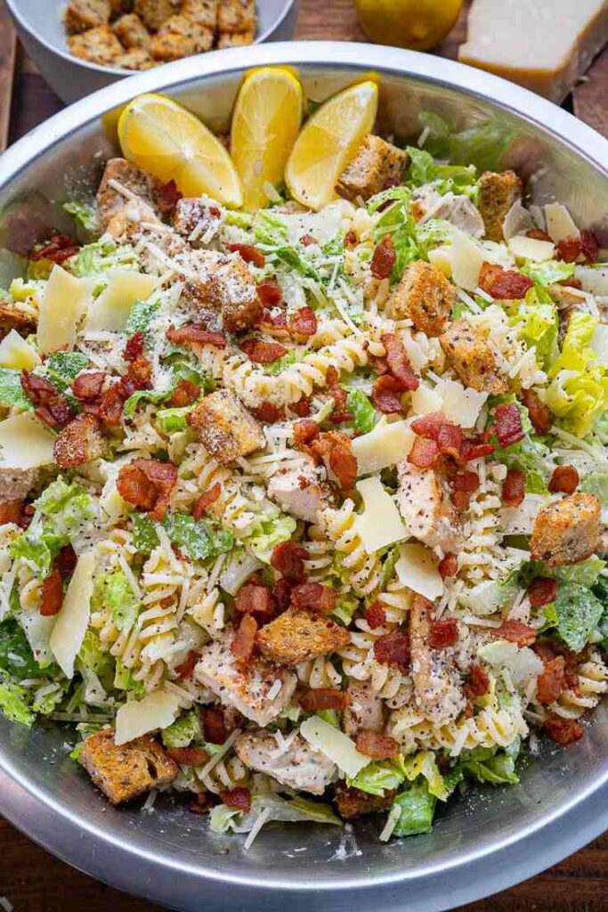Grilled Chicken Caesar Pasta Salad