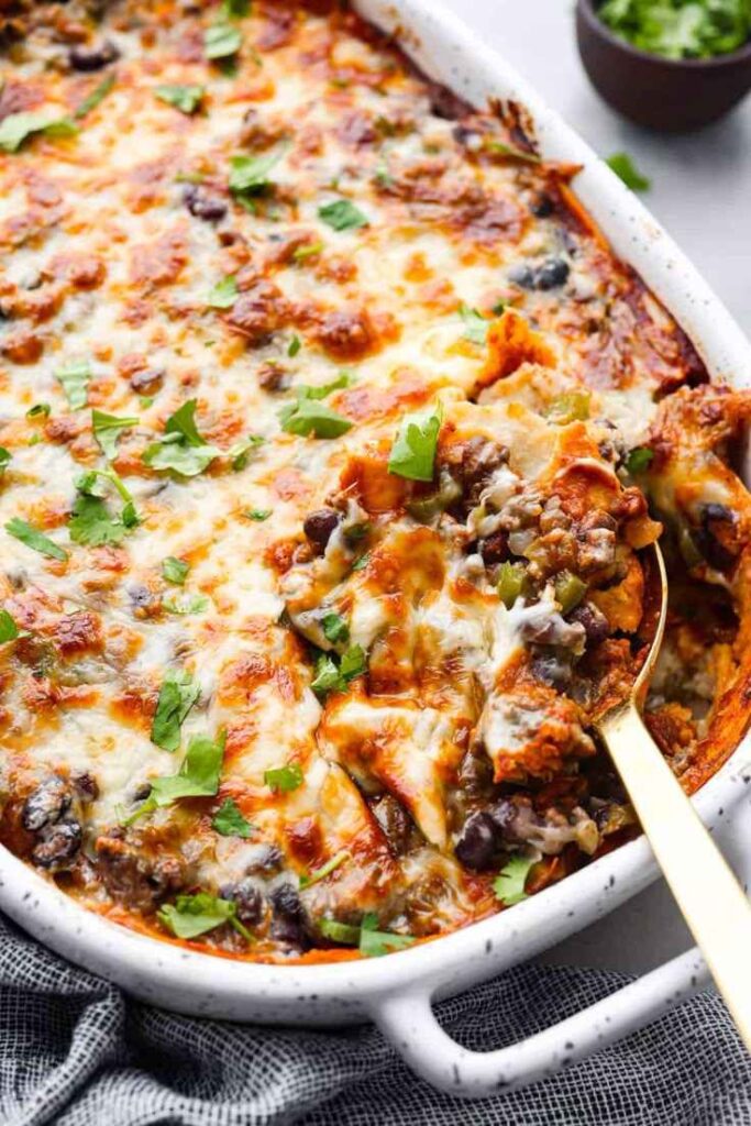 Mexican Bean Enchilada Bake