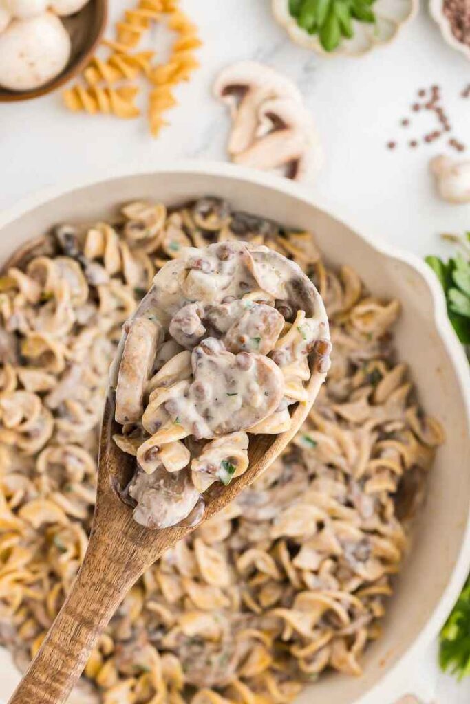 Mushroom and Lentil Stroganoff