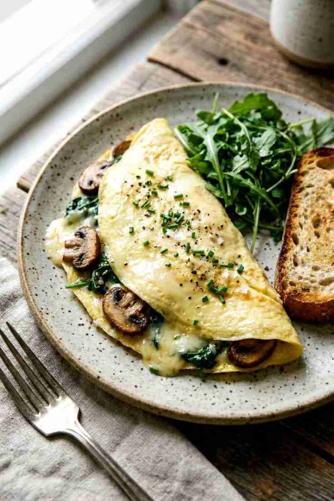Spinach and Mushroom Omelet