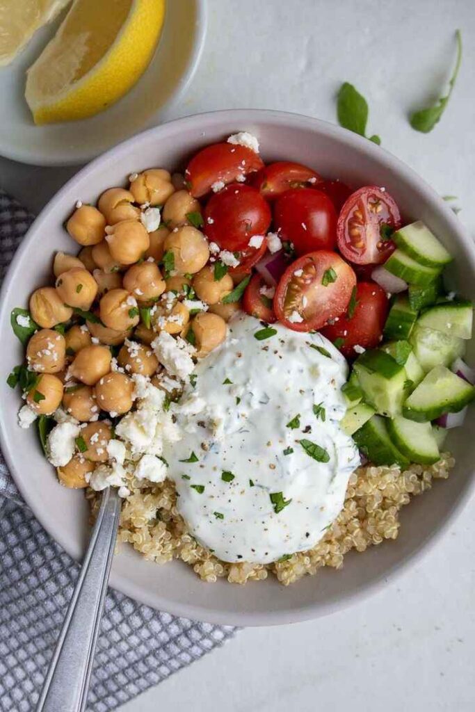 Cottage Cheese Mediterranean Quinoa Bowl