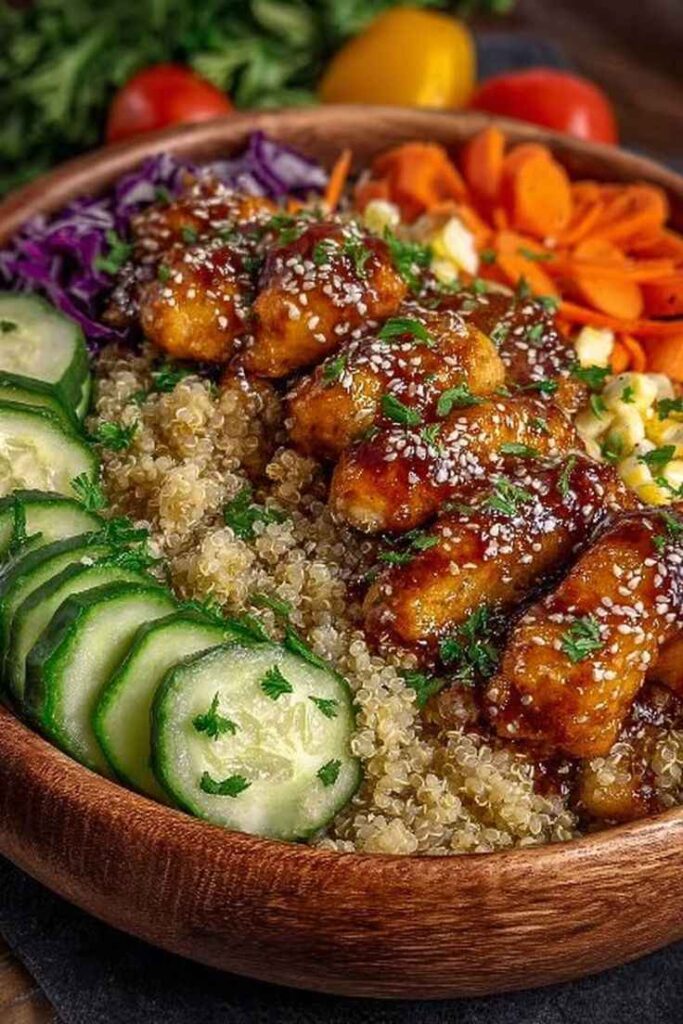 Honey Mustard Chicken Quinoa Bowl