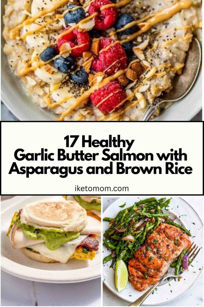 Garlic Butter Salmon with Asparagus and Brown Rice