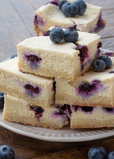 Keto Blueberry Cheesecake Bars